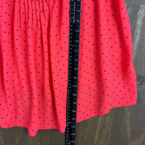 Torrid Womens Shirt Blush Red Blouse Polka Dot Tank Pleated Front Stretch 3 - Picture 5 of 9